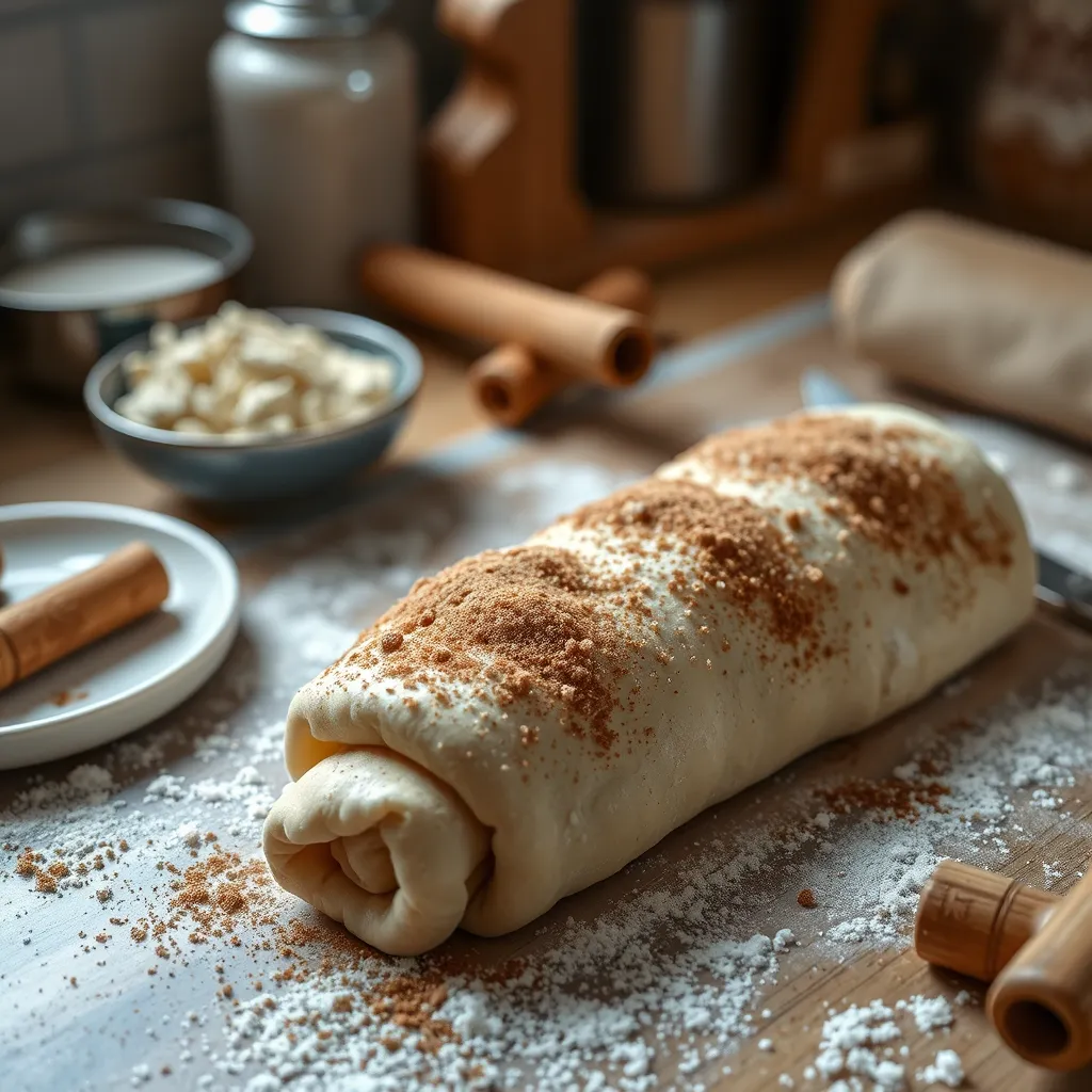 will pizza dough work for cinnamon rolls in a dough-rolling scene