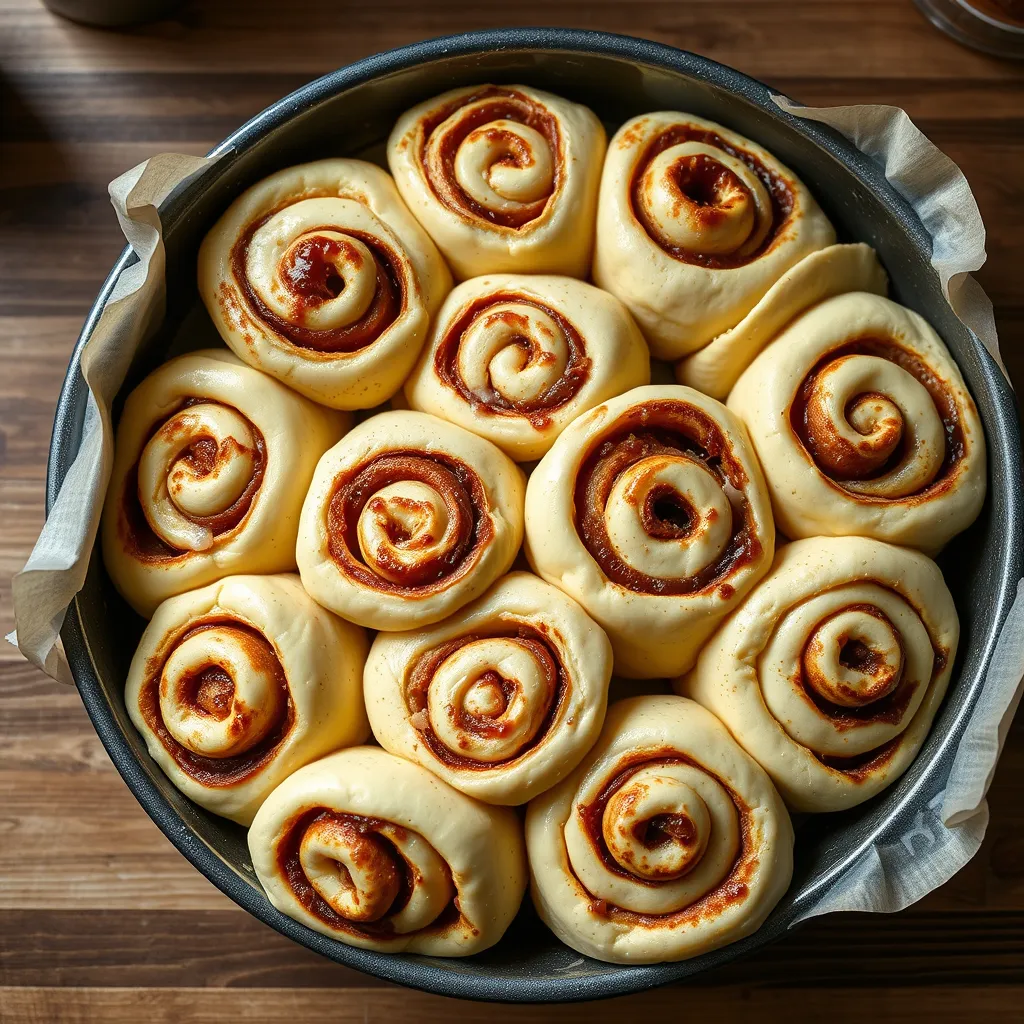 will pizza dough work for cinnamon rolls sliced and proofing