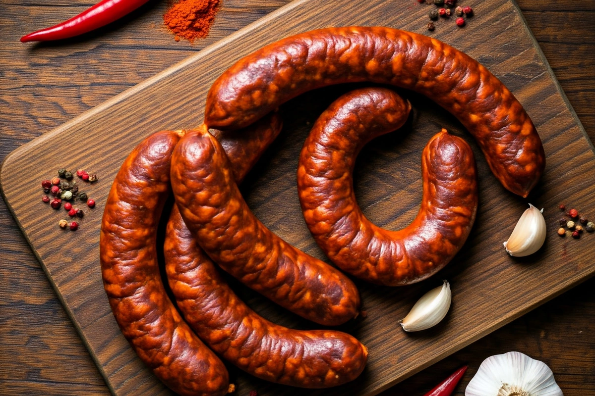 Fresh Spanish chorizo links with spices