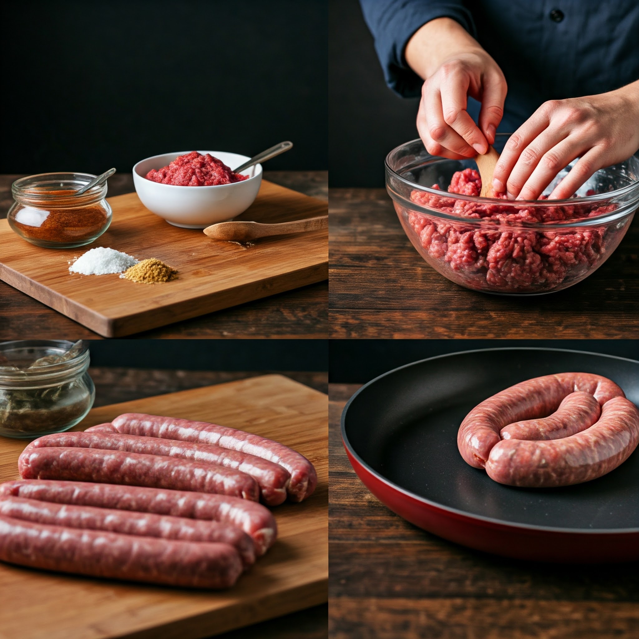 Making halal chorizo step by step.