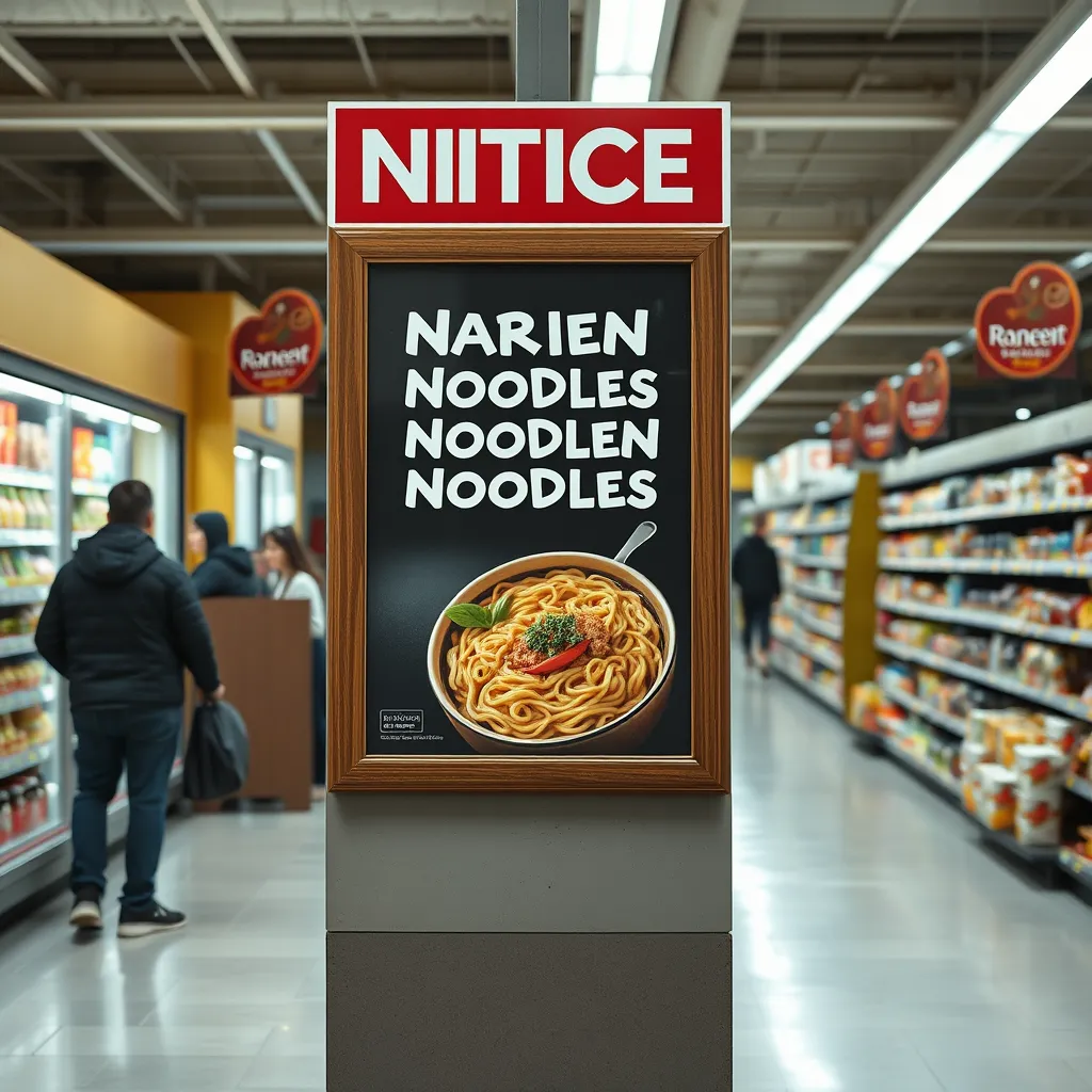 Grocery store recall notice about ramen noodles