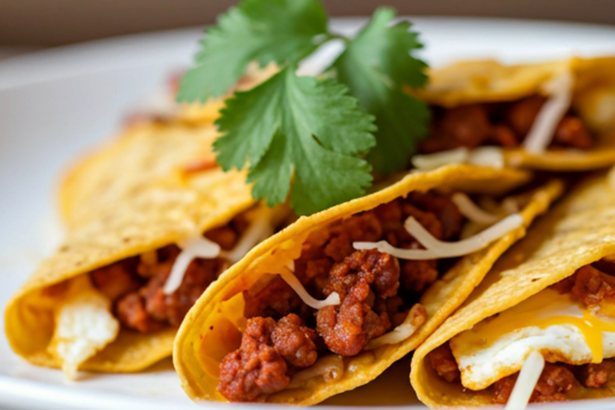  Tortillas filled with chorizo, eggs, cheese, and cilantro