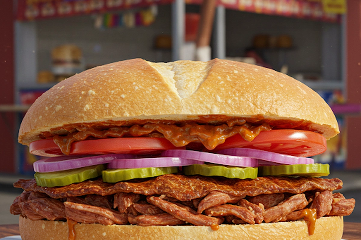 Close-up of a classic Torta Arabe sandwich