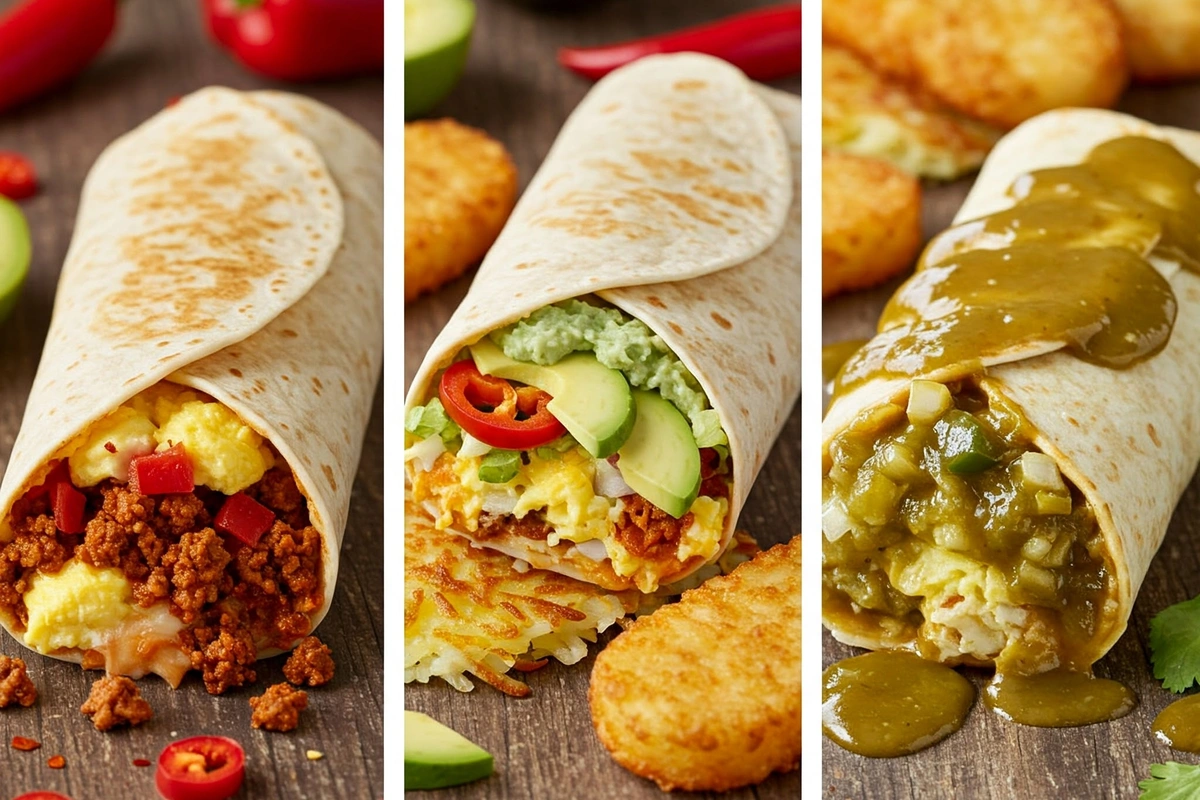 Regional breakfast burritos – Tex-Mex, California, and New Mexico styles