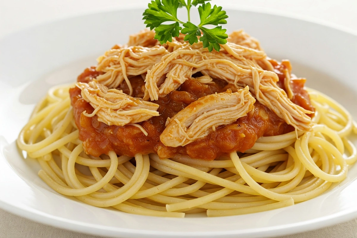 Perfect chicken spaghetti with non-sticky noodles