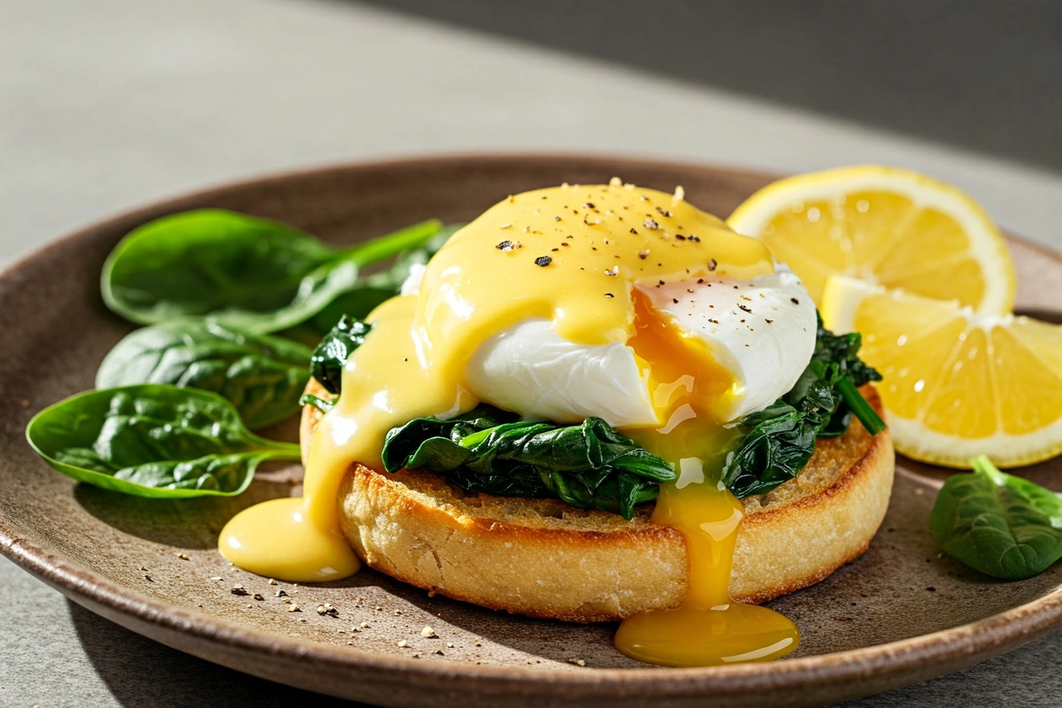 Eggs Florentine with spinach and Hollandaise sauce