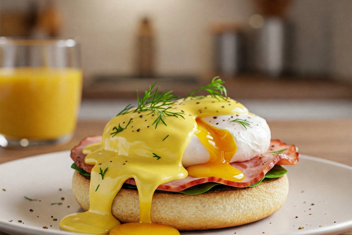  Classic eggs Benedict close-up